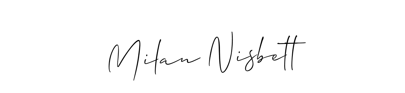 Design your own signature with our free online signature maker. With this signature software, you can create a handwritten (Allison_Script) signature for name Milan Nisbett. Milan Nisbett signature style 2 images and pictures png
