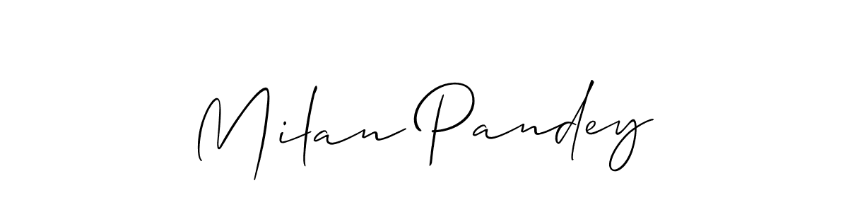 How to Draw Milan Pandey signature style? Allison_Script is a latest design signature styles for name Milan Pandey. Milan Pandey signature style 2 images and pictures png