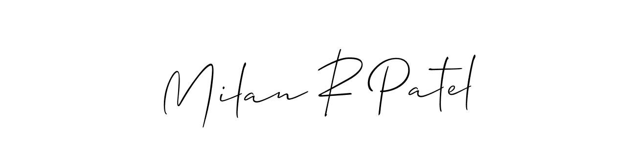 Make a beautiful signature design for name Milan R Patel. With this signature (Allison_Script) style, you can create a handwritten signature for free. Milan R Patel signature style 2 images and pictures png