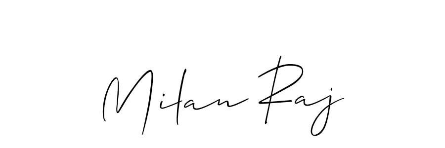 How to make Milan Raj name signature. Use Allison_Script style for creating short signs online. This is the latest handwritten sign. Milan Raj signature style 2 images and pictures png