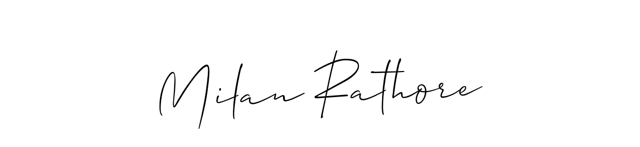 Use a signature maker to create a handwritten signature online. With this signature software, you can design (Allison_Script) your own signature for name Milan Rathore. Milan Rathore signature style 2 images and pictures png