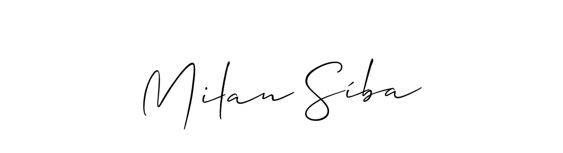 How to make Milan Síba name signature. Use Allison_Script style for creating short signs online. This is the latest handwritten sign. Milan Síba signature style 2 images and pictures png