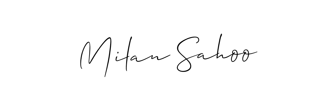 Use a signature maker to create a handwritten signature online. With this signature software, you can design (Allison_Script) your own signature for name Milan Sahoo. Milan Sahoo signature style 2 images and pictures png