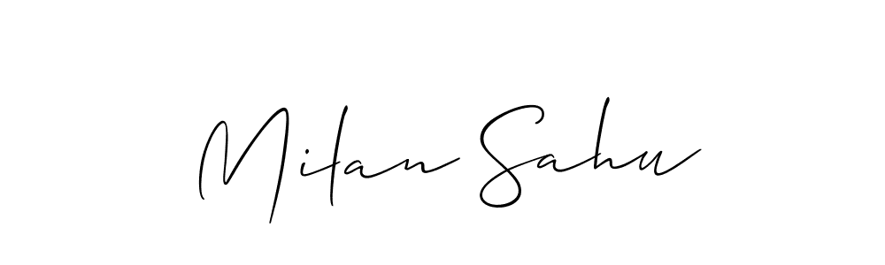 Create a beautiful signature design for name Milan Sahu. With this signature (Allison_Script) fonts, you can make a handwritten signature for free. Milan Sahu signature style 2 images and pictures png