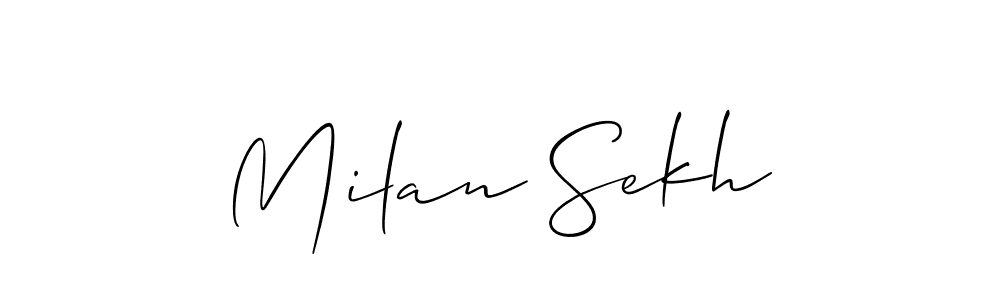 Create a beautiful signature design for name Milan Sekh. With this signature (Allison_Script) fonts, you can make a handwritten signature for free. Milan Sekh signature style 2 images and pictures png