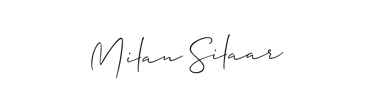 Create a beautiful signature design for name Milan Silaar. With this signature (Allison_Script) fonts, you can make a handwritten signature for free. Milan Silaar signature style 2 images and pictures png
