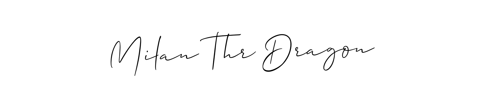 How to Draw Milan Thr Dragon signature style? Allison_Script is a latest design signature styles for name Milan Thr Dragon. Milan Thr Dragon signature style 2 images and pictures png