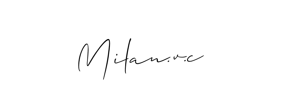 How to Draw Milan.v.c signature style? Allison_Script is a latest design signature styles for name Milan.v.c. Milan.v.c signature style 2 images and pictures png