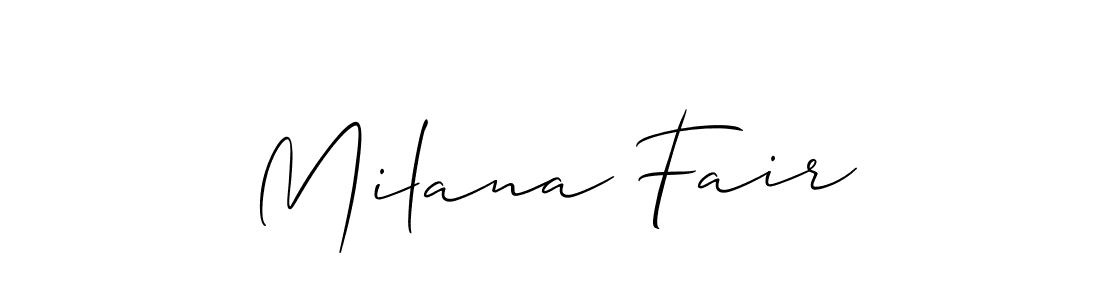 Allison_Script is a professional signature style that is perfect for those who want to add a touch of class to their signature. It is also a great choice for those who want to make their signature more unique. Get Milana Fair name to fancy signature for free. Milana Fair signature style 2 images and pictures png
