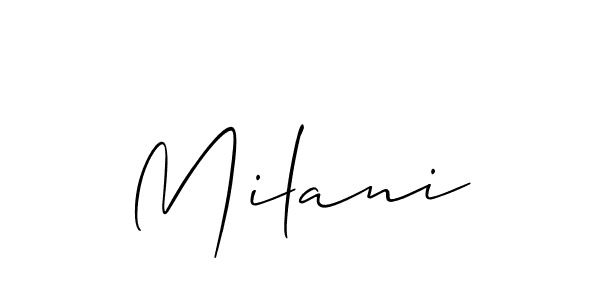 You can use this online signature creator to create a handwritten signature for the name Milani. This is the best online autograph maker. Milani signature style 2 images and pictures png