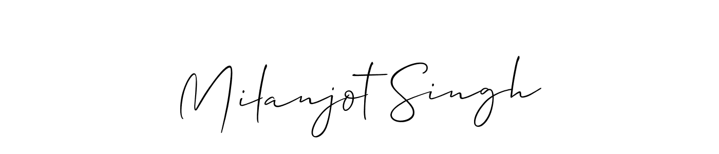 You should practise on your own different ways (Allison_Script) to write your name (Milanjot Singh) in signature. don't let someone else do it for you. Milanjot Singh signature style 2 images and pictures png