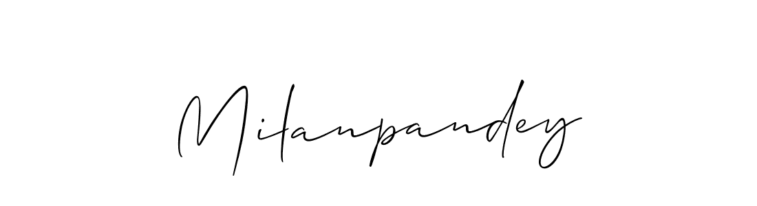 Design your own signature with our free online signature maker. With this signature software, you can create a handwritten (Allison_Script) signature for name Milanpandey. Milanpandey signature style 2 images and pictures png