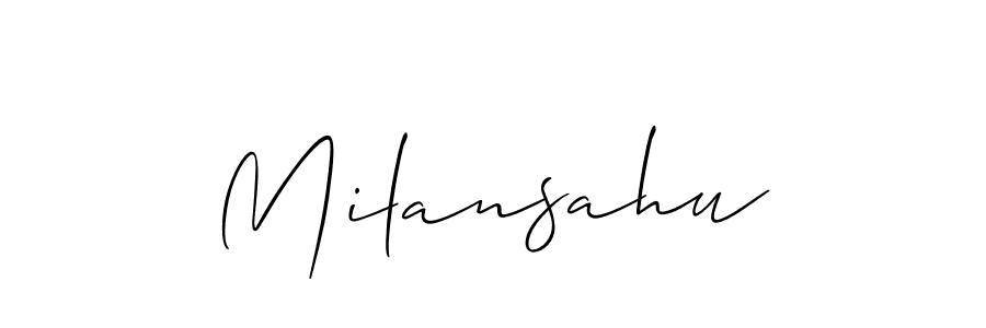 Design your own signature with our free online signature maker. With this signature software, you can create a handwritten (Allison_Script) signature for name Milansahu. Milansahu signature style 2 images and pictures png