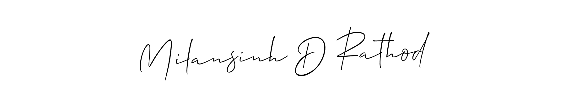 This is the best signature style for the Milansinh D Rathod name. Also you like these signature font (Allison_Script). Mix name signature. Milansinh D Rathod signature style 2 images and pictures png