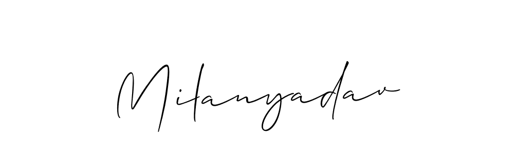 You should practise on your own different ways (Allison_Script) to write your name (Milanyadav) in signature. don't let someone else do it for you. Milanyadav signature style 2 images and pictures png