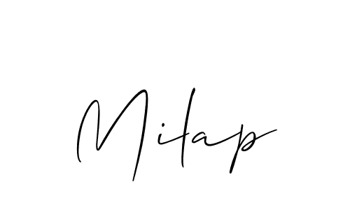 Create a beautiful signature design for name Milap. With this signature (Allison_Script) fonts, you can make a handwritten signature for free. Milap signature style 2 images and pictures png