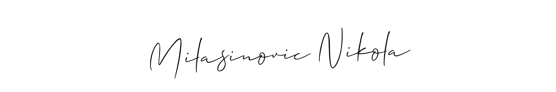 Make a beautiful signature design for name Milasinovic Nikola. With this signature (Allison_Script) style, you can create a handwritten signature for free. Milasinovic Nikola signature style 2 images and pictures png