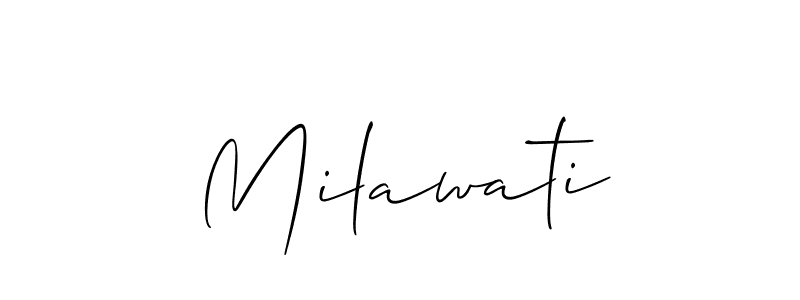 How to Draw Milawati signature style? Allison_Script is a latest design signature styles for name Milawati. Milawati signature style 2 images and pictures png