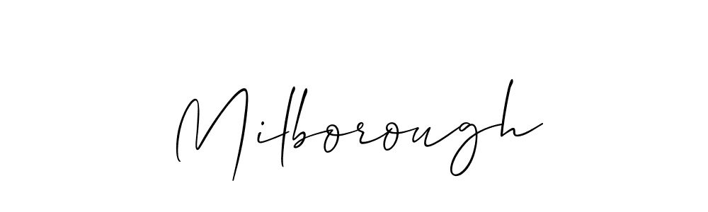 Also You can easily find your signature by using the search form. We will create Milborough name handwritten signature images for you free of cost using Allison_Script sign style. Milborough signature style 2 images and pictures png