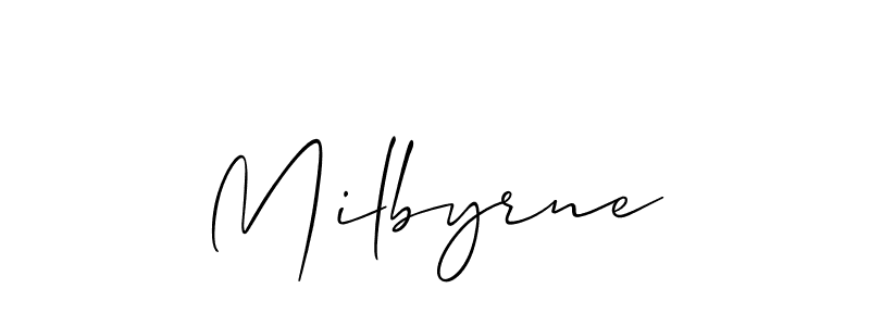 Allison_Script is a professional signature style that is perfect for those who want to add a touch of class to their signature. It is also a great choice for those who want to make their signature more unique. Get Milbyrne name to fancy signature for free. Milbyrne signature style 2 images and pictures png