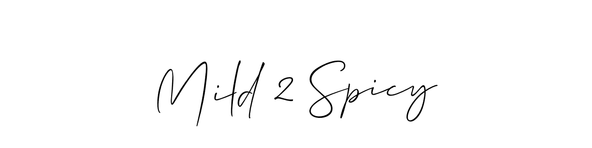 How to make Mild 2 Spicy signature? Allison_Script is a professional autograph style. Create handwritten signature for Mild 2 Spicy name. Mild 2 Spicy signature style 2 images and pictures png