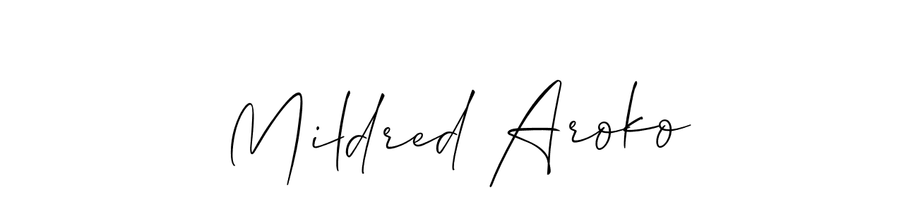 How to make Mildred Aroko signature? Allison_Script is a professional autograph style. Create handwritten signature for Mildred Aroko name. Mildred Aroko signature style 2 images and pictures png