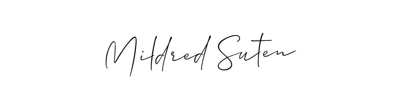 It looks lik you need a new signature style for name Mildred Suten. Design unique handwritten (Allison_Script) signature with our free signature maker in just a few clicks. Mildred Suten signature style 2 images and pictures png