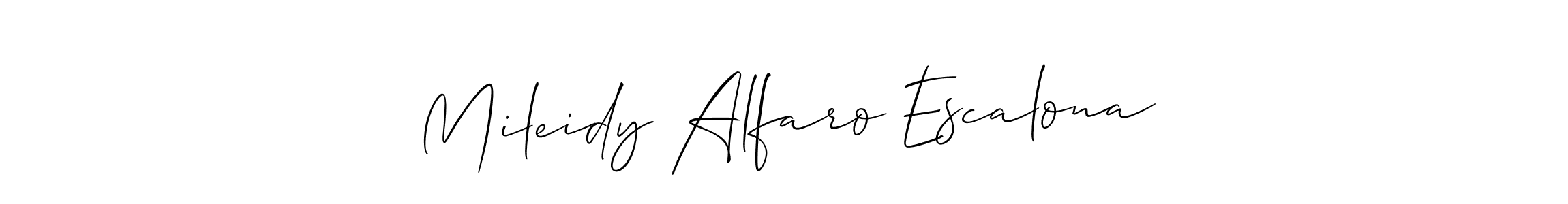 Create a beautiful signature design for name Mileidy Alfaro Escalona. With this signature (Allison_Script) fonts, you can make a handwritten signature for free. Mileidy Alfaro Escalona signature style 2 images and pictures png