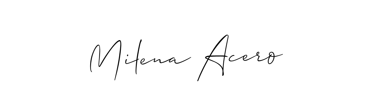 Design your own signature with our free online signature maker. With this signature software, you can create a handwritten (Allison_Script) signature for name Milena Acero. Milena Acero signature style 2 images and pictures png