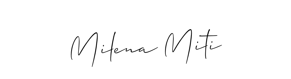 Use a signature maker to create a handwritten signature online. With this signature software, you can design (Allison_Script) your own signature for name Milena Miti. Milena Miti signature style 2 images and pictures png