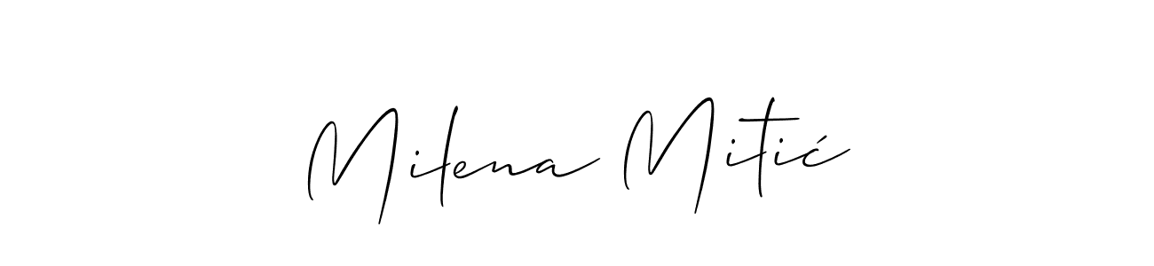 Similarly Allison_Script is the best handwritten signature design. Signature creator online .You can use it as an online autograph creator for name Milena Mitić. Milena Mitić signature style 2 images and pictures png