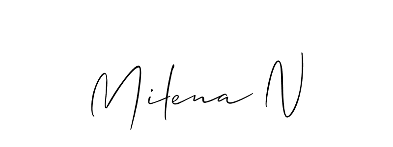 Once you've used our free online signature maker to create your best signature Allison_Script style, it's time to enjoy all of the benefits that Milena N name signing documents. Milena N signature style 2 images and pictures png