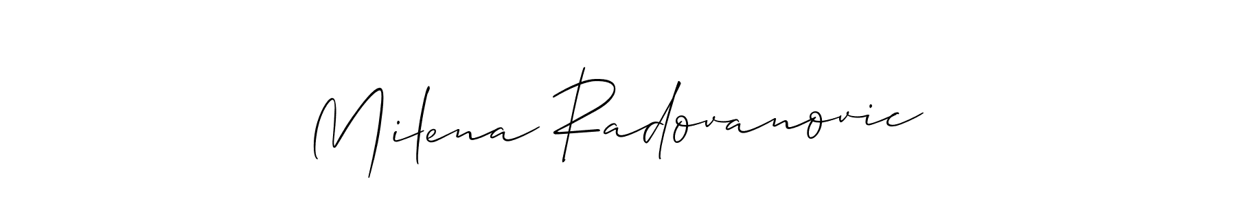 Similarly Allison_Script is the best handwritten signature design. Signature creator online .You can use it as an online autograph creator for name Milena Radovanovic. Milena Radovanovic signature style 2 images and pictures png