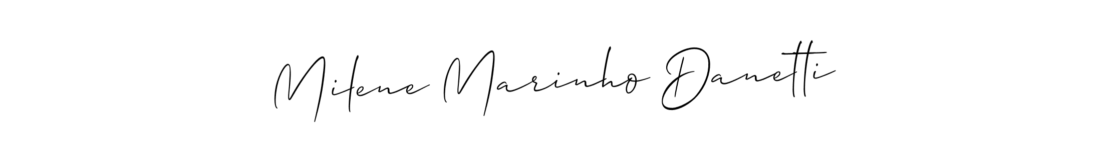 Design your own signature with our free online signature maker. With this signature software, you can create a handwritten (Allison_Script) signature for name Milene Marinho Danetti. Milene Marinho Danetti signature style 2 images and pictures png