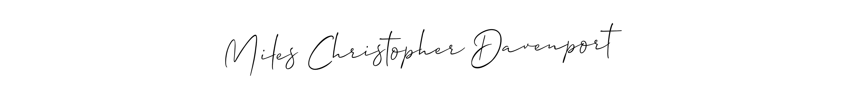 You should practise on your own different ways (Allison_Script) to write your name (Miles Christopher Davenport) in signature. don't let someone else do it for you. Miles Christopher Davenport signature style 2 images and pictures png