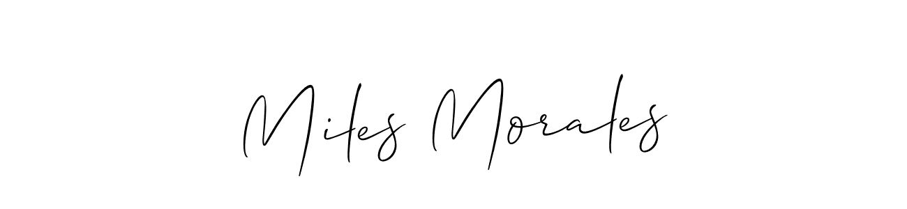 How to make Miles Morales signature? Allison_Script is a professional autograph style. Create handwritten signature for Miles Morales name. Miles Morales signature style 2 images and pictures png