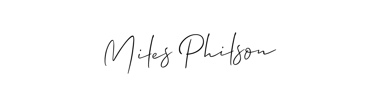 Design your own signature with our free online signature maker. With this signature software, you can create a handwritten (Allison_Script) signature for name Miles Philson. Miles Philson signature style 2 images and pictures png