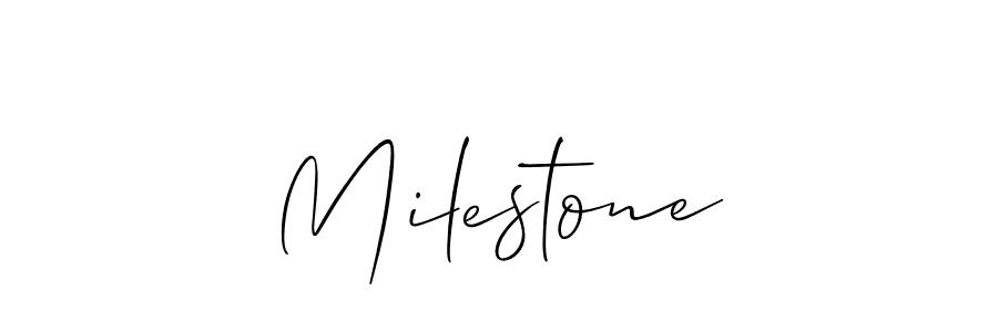 It looks lik you need a new signature style for name Milestone. Design unique handwritten (Allison_Script) signature with our free signature maker in just a few clicks. Milestone signature style 2 images and pictures png