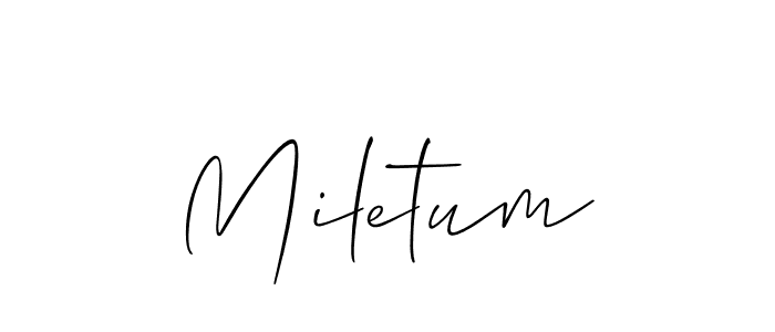 How to make Miletum signature? Allison_Script is a professional autograph style. Create handwritten signature for Miletum name. Miletum signature style 2 images and pictures png