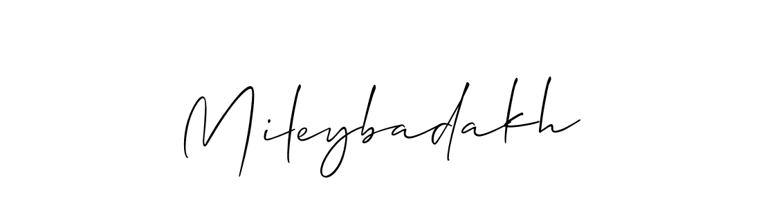 Use a signature maker to create a handwritten signature online. With this signature software, you can design (Allison_Script) your own signature for name Mileybadakh. Mileybadakh signature style 2 images and pictures png