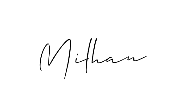 You should practise on your own different ways (Allison_Script) to write your name (Milhan) in signature. don't let someone else do it for you. Milhan signature style 2 images and pictures png