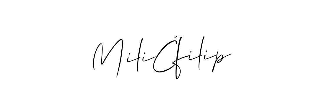 Here are the top 10 professional signature styles for the name MiliĆfilip. These are the best autograph styles you can use for your name. MiliĆfilip signature style 2 images and pictures png