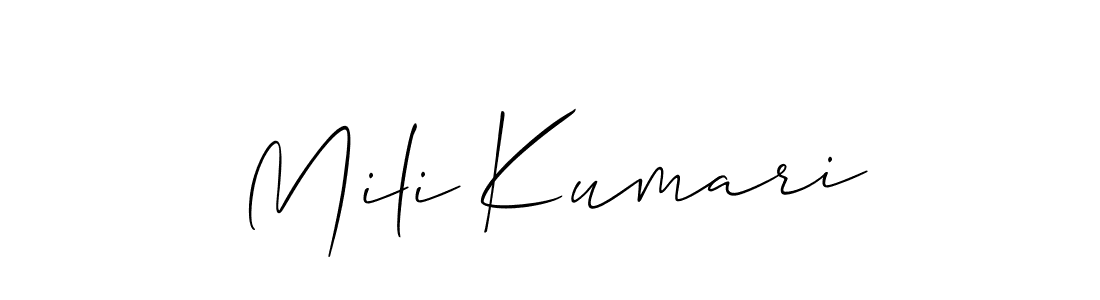 How to make Mili Kumari signature? Allison_Script is a professional autograph style. Create handwritten signature for Mili Kumari name. Mili Kumari signature style 2 images and pictures png