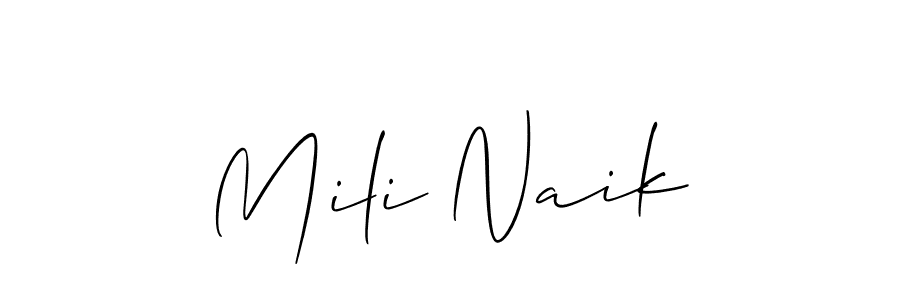 You can use this online signature creator to create a handwritten signature for the name Mili Naik. This is the best online autograph maker. Mili Naik signature style 2 images and pictures png