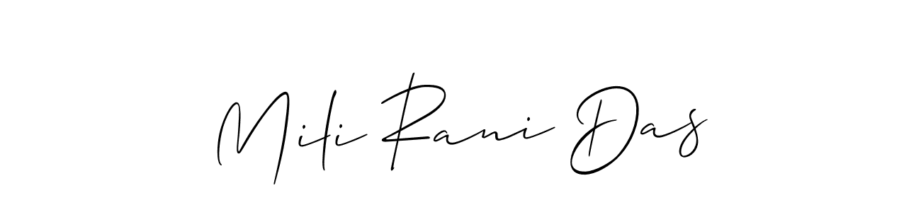 Also we have Mili Rani Das name is the best signature style. Create professional handwritten signature collection using Allison_Script autograph style. Mili Rani Das signature style 2 images and pictures png
