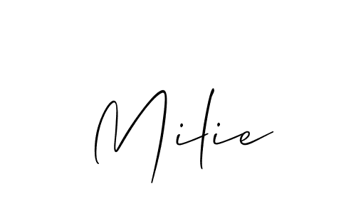 Also we have Milie name is the best signature style. Create professional handwritten signature collection using Allison_Script autograph style. Milie signature style 2 images and pictures png