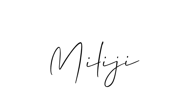 Once you've used our free online signature maker to create your best signature Allison_Script style, it's time to enjoy all of the benefits that Miliji name signing documents. Miliji signature style 2 images and pictures png