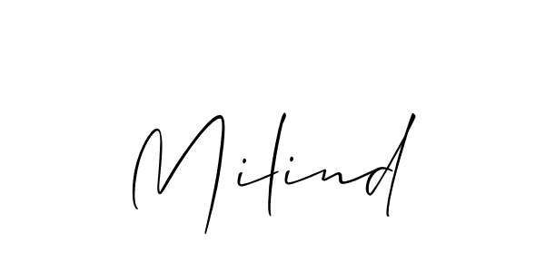 Milind stylish signature style. Best Handwritten Sign (Allison_Script) for my name. Handwritten Signature Collection Ideas for my name Milind. Milind signature style 2 images and pictures png