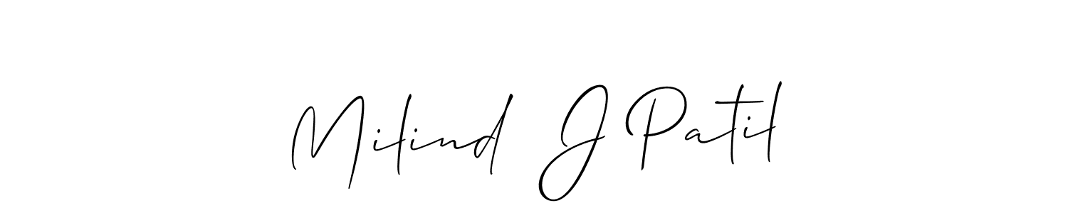 if you are searching for the best signature style for your name Milind  J Patil. so please give up your signature search. here we have designed multiple signature styles  using Allison_Script. Milind  J Patil signature style 2 images and pictures png