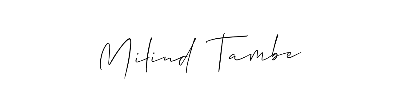 if you are searching for the best signature style for your name Milind  Tambe. so please give up your signature search. here we have designed multiple signature styles  using Allison_Script. Milind  Tambe signature style 2 images and pictures png